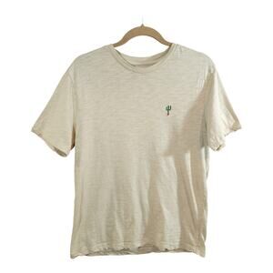 Polham Embroidered Cactus Slub Knit Short Sleeve Crewneck T-shirt Women's M